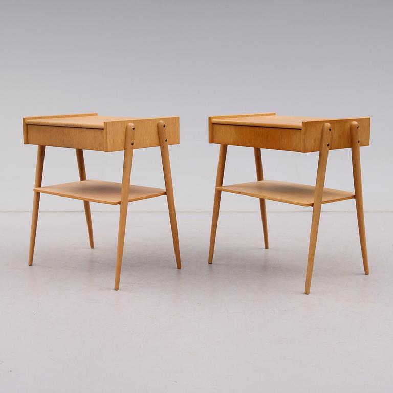 SÄNGBORD, 1 par, Carlström & Co, 1900-talets andra hälft.