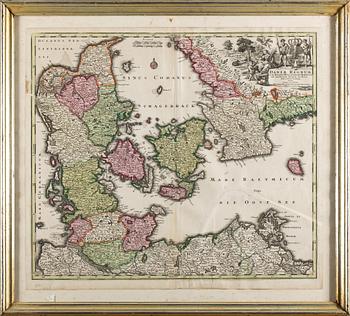 KARTA, "Daniae Regnum", Matthias Seutteri, 1700-tal.