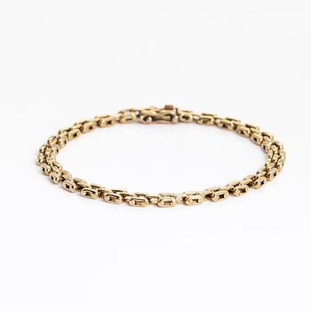 Necklace, set with a brilliant-cut diamond, and bracelet, 18K gold. Finnish import marks 1990.