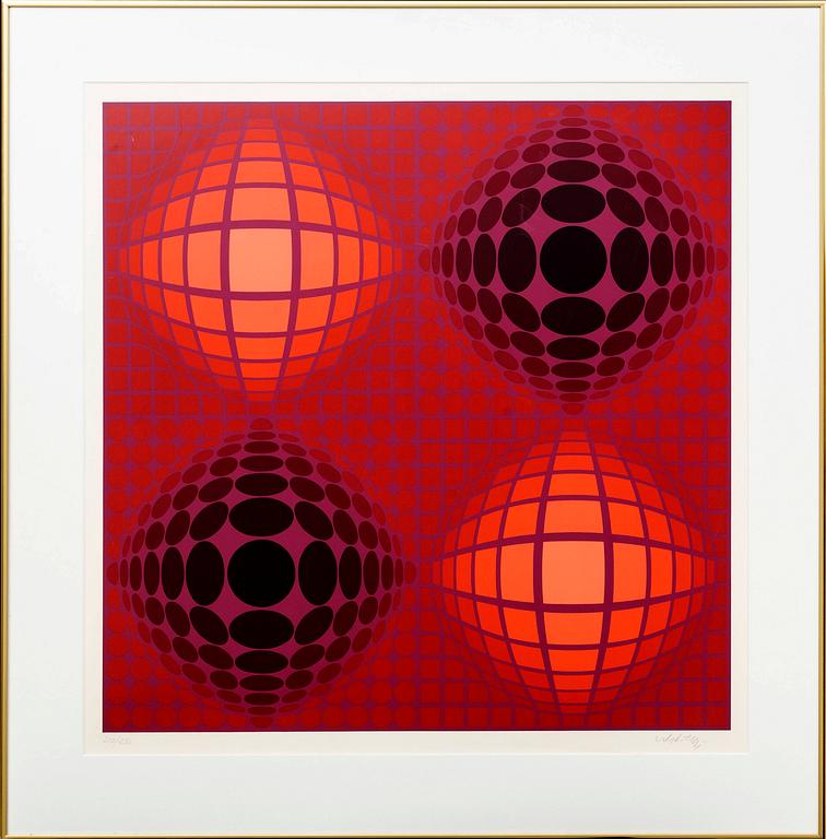 Victor Vasarely, färglitografi, numrerad 200/250 och signerad.