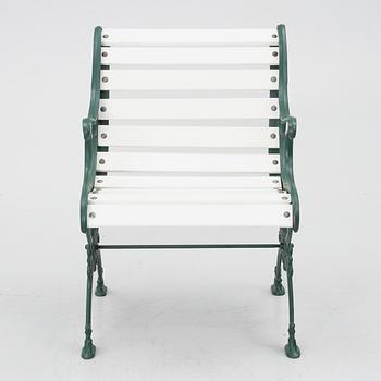 Garden bench, armchair and table, 20th century.
