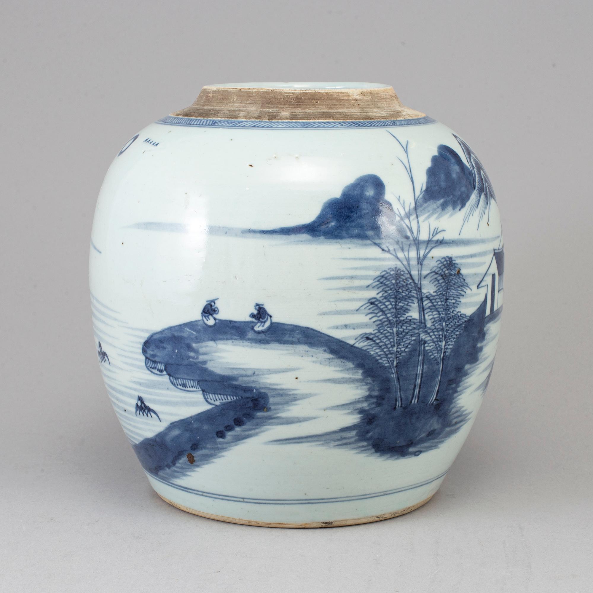 A blue and white jar, Qing dynasty, Qianlong (1736-95).