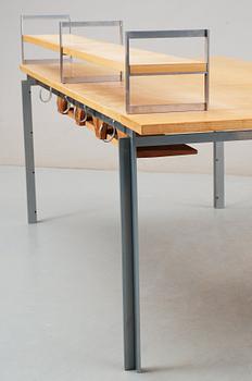 A Poul Kjaerholm ash and steel 'PK-51' desk, E Kold Christensen, Denmark, maker's mark in the steel.