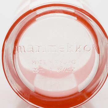 Hilkka Rahikainen, juomalaseja, 8 kpl, "Ruutu" Marimekko, Finland 1960-tal.