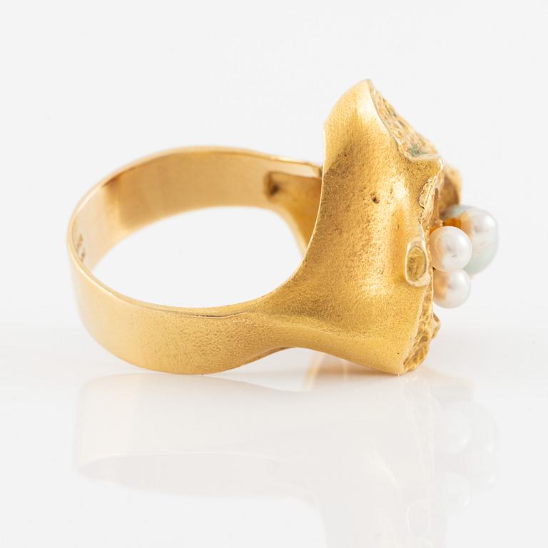 Björn Weckström, ring, 18K guld med pärlor, Lapponia.