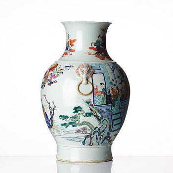 A large 'immortals' vase, mid 20th century.