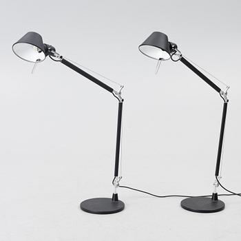 Michele De Lucchi & Giancarlo Fassina, a pair of 'Tolomeo' desk top lamps, Artemide, Italy.