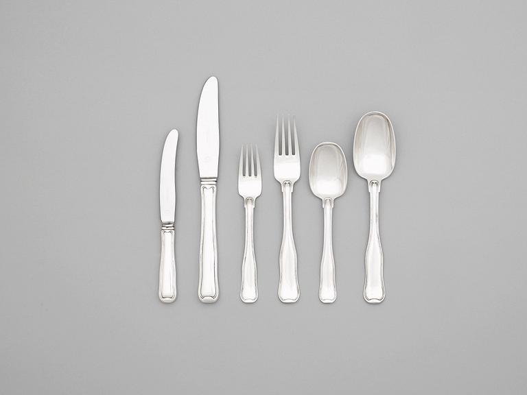 HARALD NIELSEN, bestickuppsättning, 36 delar, "Gammel Dansk/ Old Danish", Georg Jensen, Köpenhamn 1947-77, sterling.