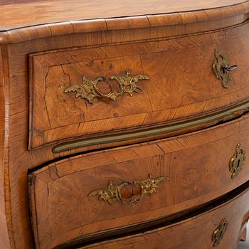 A Swedish rococo chest of drawers, mid 18th Century.