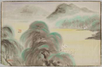 PARTI MÅLNINGAR OCH TRYCK, 9 delar, bl.a. Japan, 1900-tal.