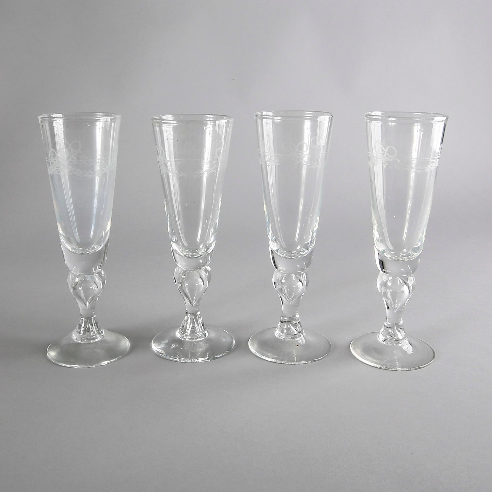 A set of 12 Champagne glass "Antik" Reijmyre second half of the 20th century.