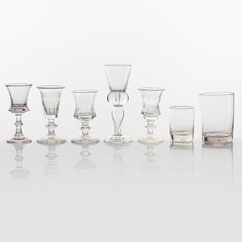 A set of eight glasses, 19th Century.