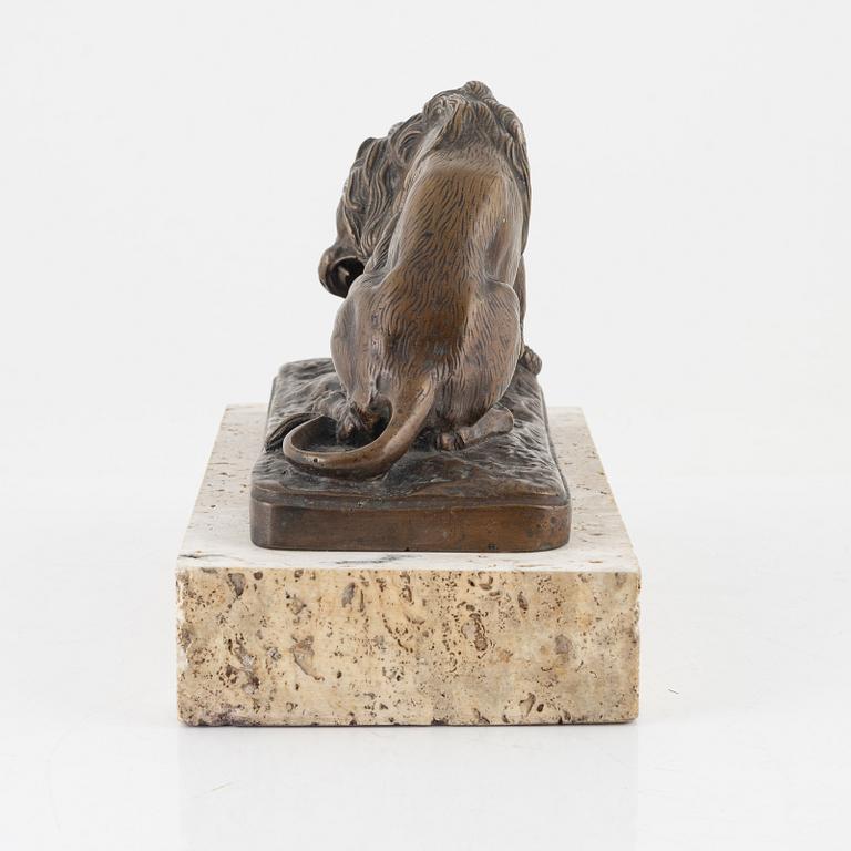 Antoine-Louis Barye, efter, skulptur, brons, signerad.