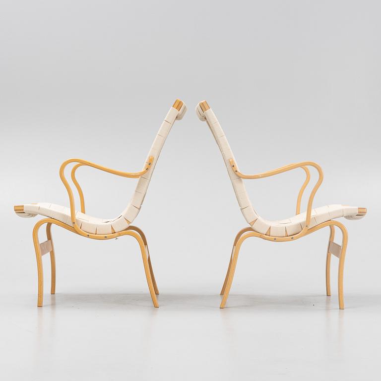 Bruno Mathsson, a pair of 'Eva' armchairs, Bruno Mathsson International, Värnamo, Sweden 2004.