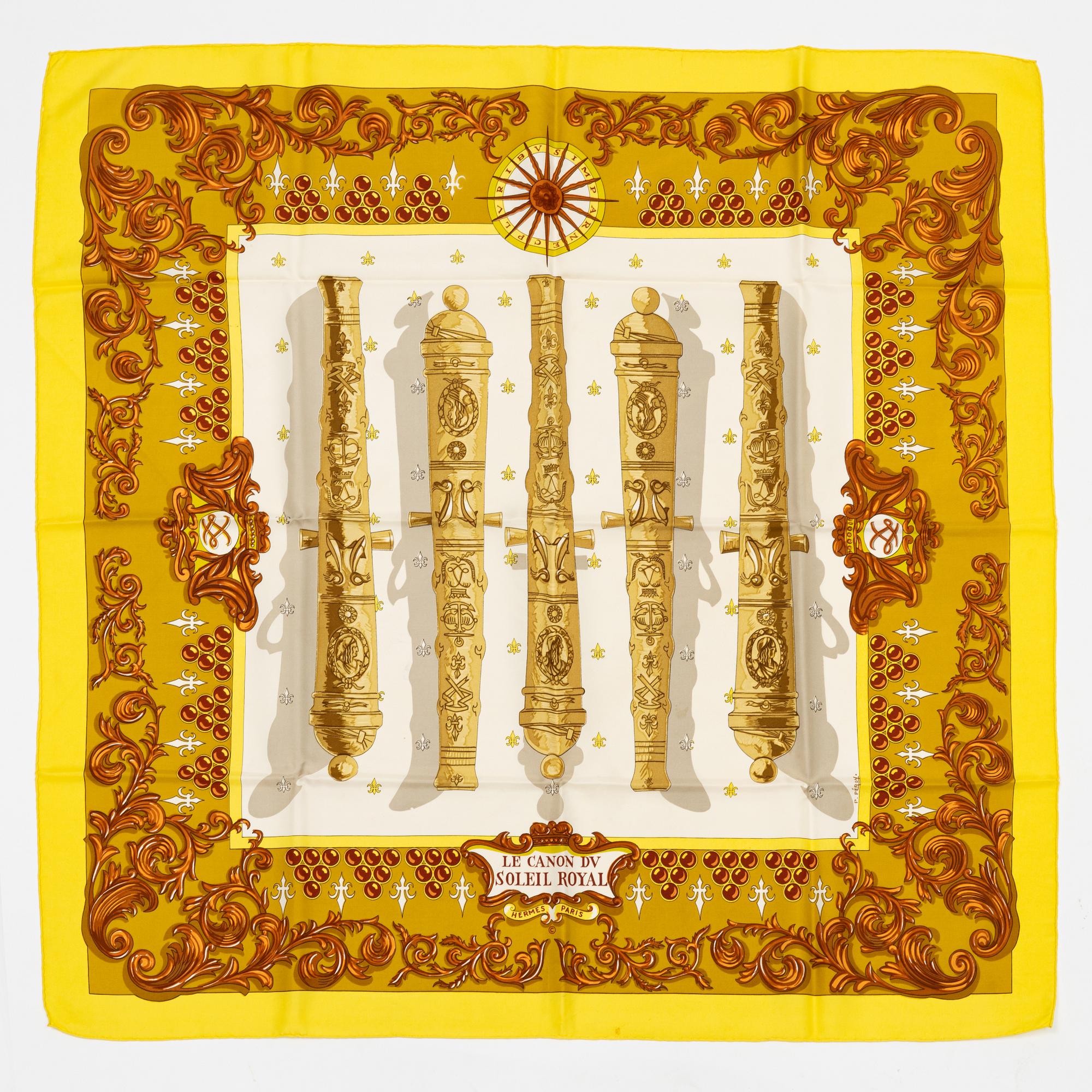 Hermès, scarf, "Le Canon du Soleil Royal".