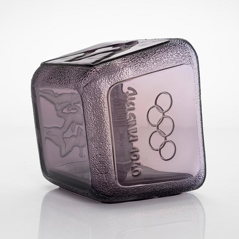 Antti Salmenlinna, malja, "Olympiamalja", Riihimäen Lasi, 1940.