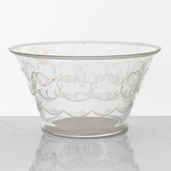 Simon Gate, skål, "Molnet", Orrefors,