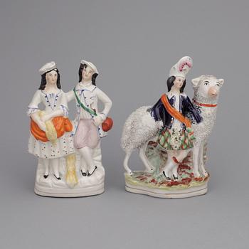 FIGURINER, 4 st. Staffordshire.