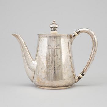 A Russian parcel-gilt teapot, mark of Nicols Karl & Plinke, St Petersburg, 1880/90s.