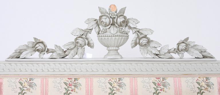 SOFFA samt STOLAR, 4 st, Louis XVI-stil, 1800-tal.