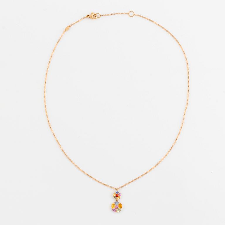 Patrik af Forselles, multi coloured sapphire and brilliant cut diamond necklace.