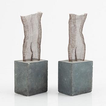 Barbro Bäckström, "Backs", a pair of miniature sculptures.