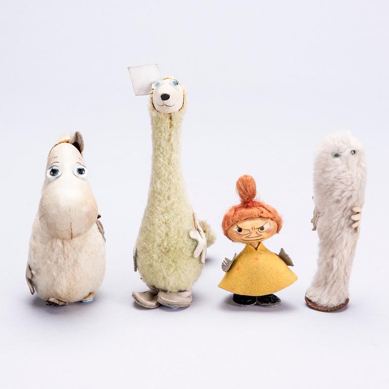 MUMINFIGURER, 4 st, Atelier Fauni, Finland, 1950-60-tal.