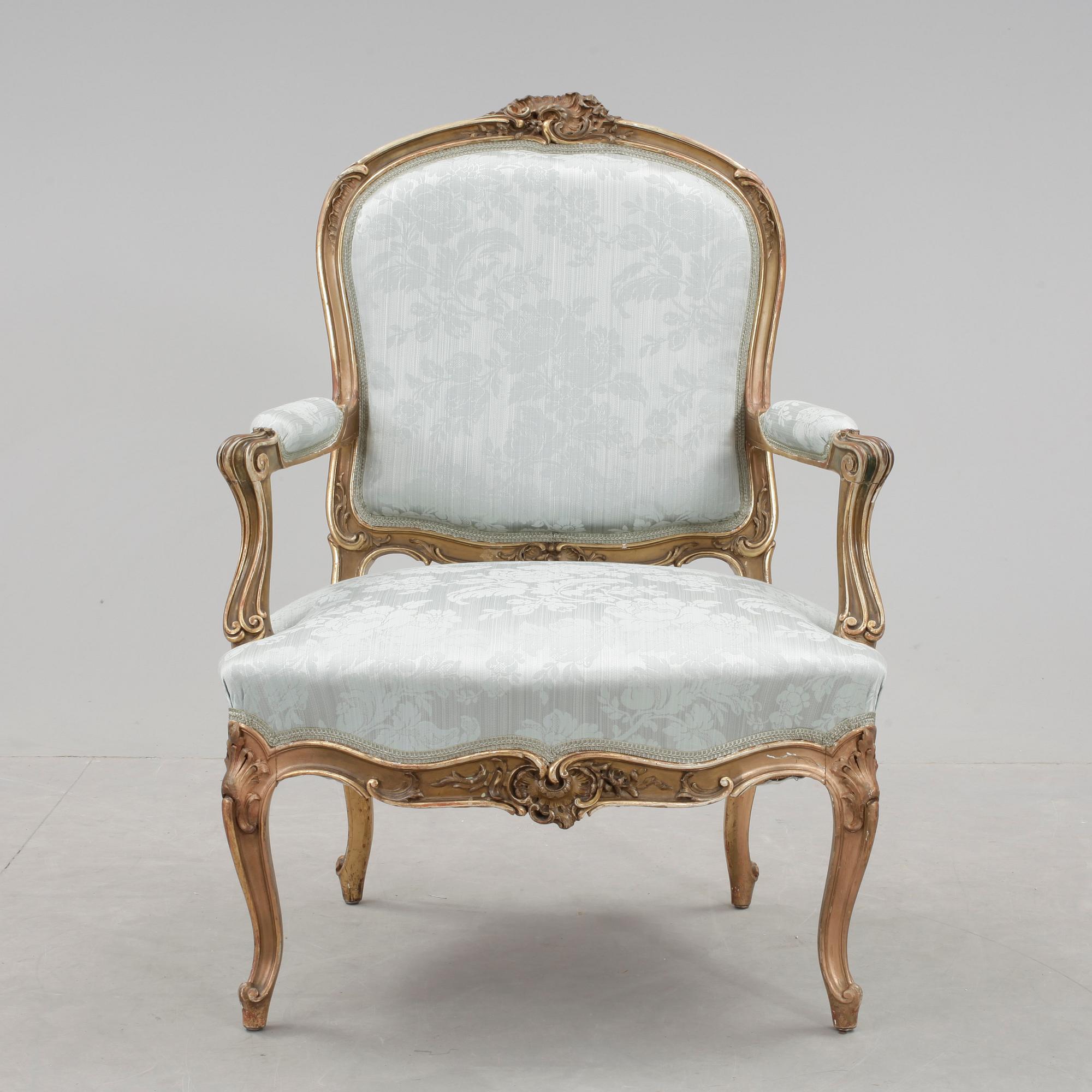 KARMSTOL, rokokostil, 1800-talets andra hälft.