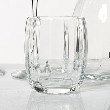 Gunnar Cyrén, glasservis, 67 delar, "Optica", Orrefors.