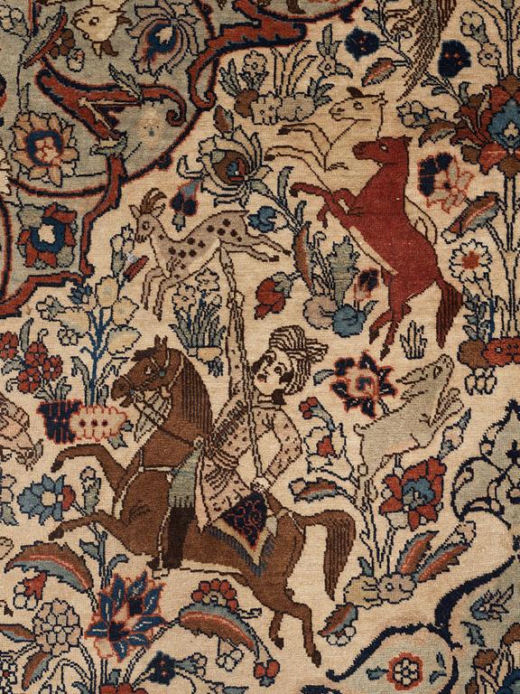 MATTO, semi-antique Tabriz figural, ca 400 x 298,5 cm.