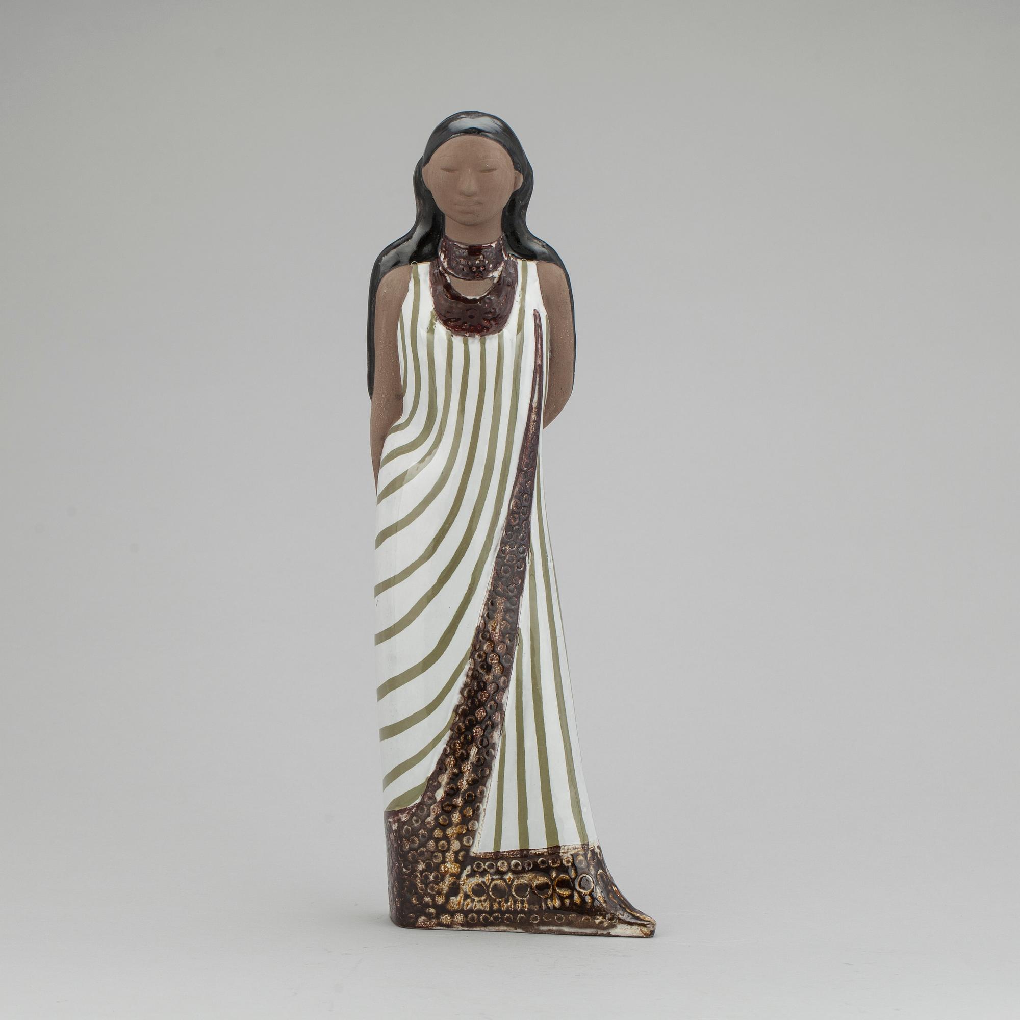 FIGURIN, delvis glaserat stengods, Mari Simmulson, Upsala Ekeby, 1962-1965.