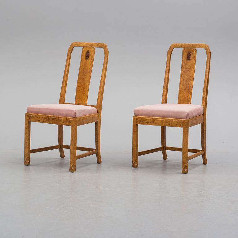 a pair of chairs from NK Nordiska Kompaniet Stockholm, 1930's.