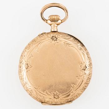 Pocket watch, 14K gold, 36.5 mm.