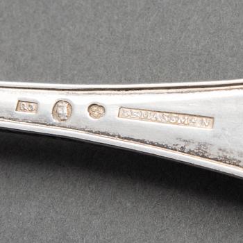 HAARUKOITA, 24+12 kpl, hopeaa, ruotsalaiset leimat, pääosin 1800-luku ja 1930.