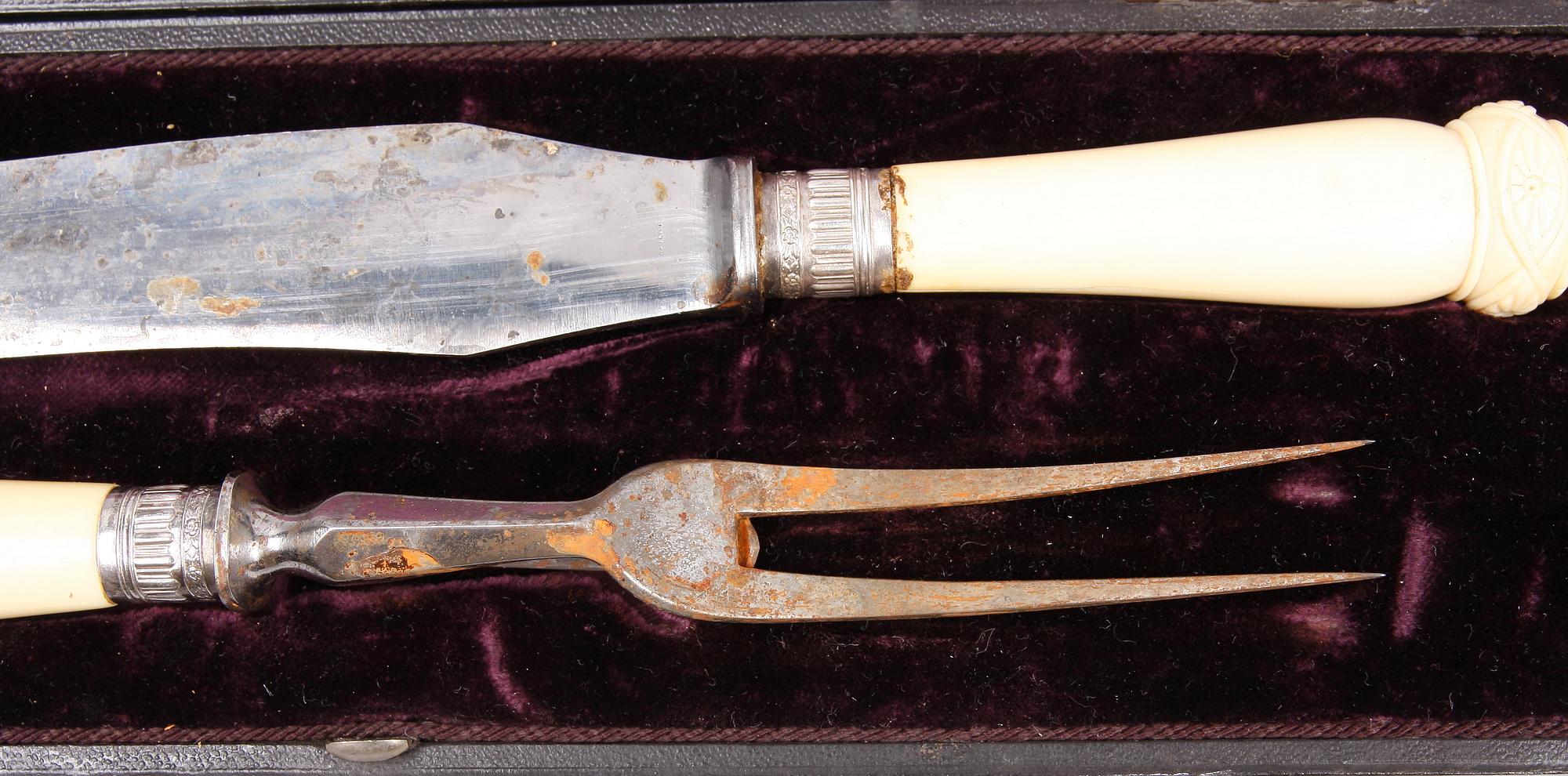 TRANSCHERBESTICK, ben och silver. Sheffield 1893-94.