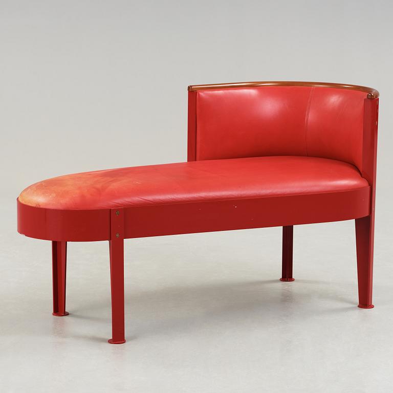 A Mats Theselius 'Ferrari red' lacquered canapé, Källemo, Sweden, ca 1991.