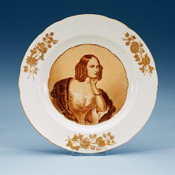 847. A Russian plate, Imperial Porcelain manufactory, St Petersburg, period of Tsar Nicholas I.