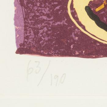 Madeleine Pyk, färglitografi, signerad 63/190.