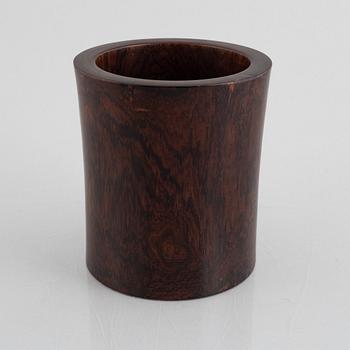 A Chinese hardwood brush pot, 20th Century.