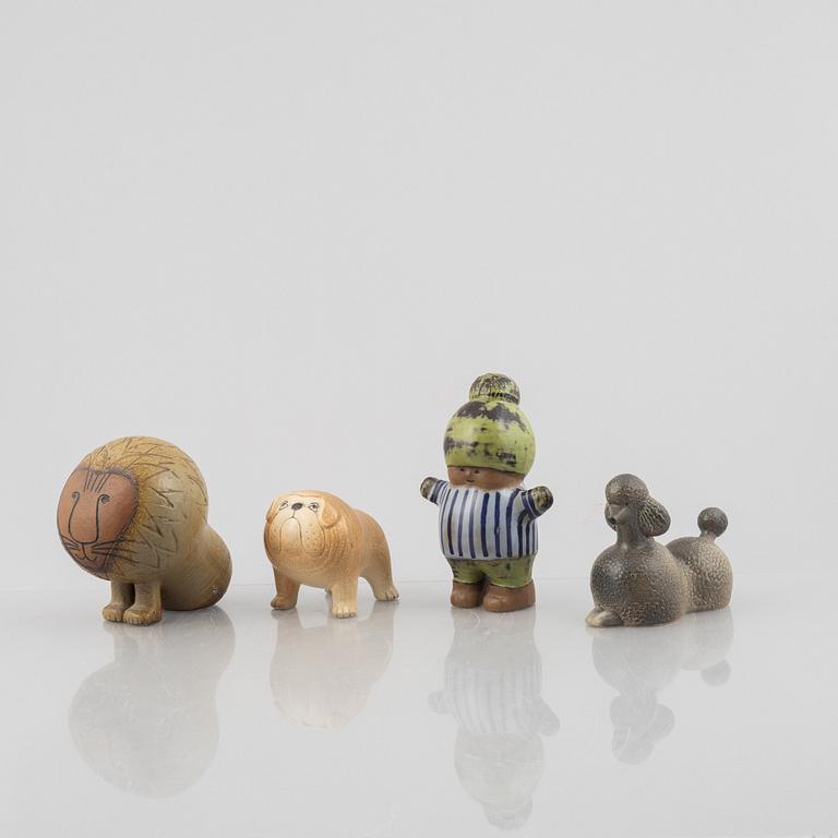 Lisa Larson, a set of four stoneware figurines, Gustavsberg and K-Studion.