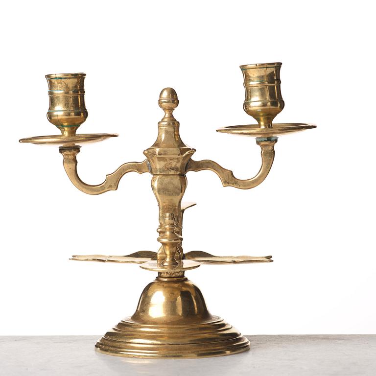 NATTLJUSSTAKE, för två ljus, senbarock, 1700-talets början.