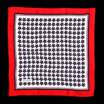 A set of three scarves by Christian Dior, Emilio Pucci and Yves Saint Laurent.