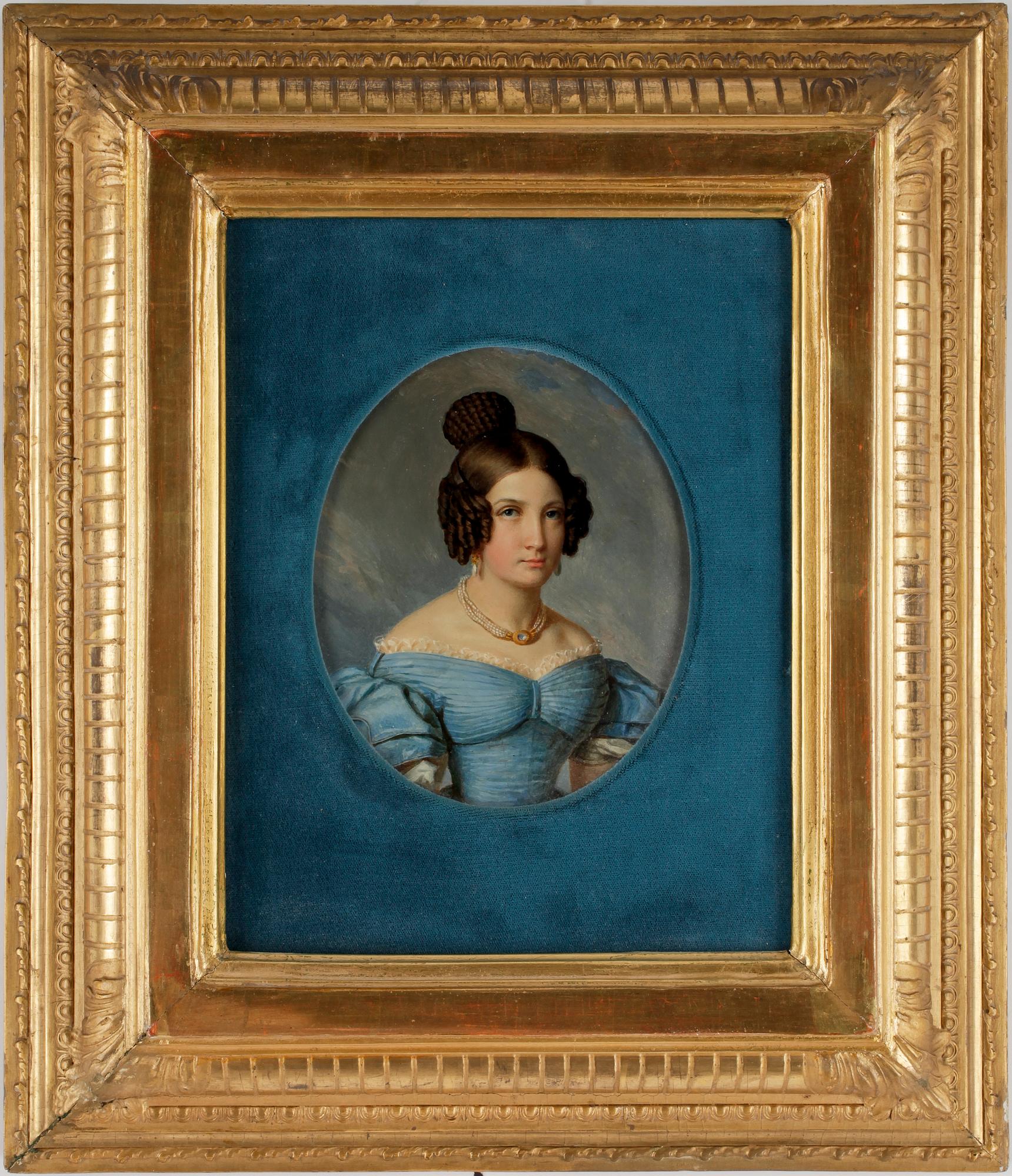 OKÄND KONSTNÄR, olja på pannå, ej sign. 1800-tal.