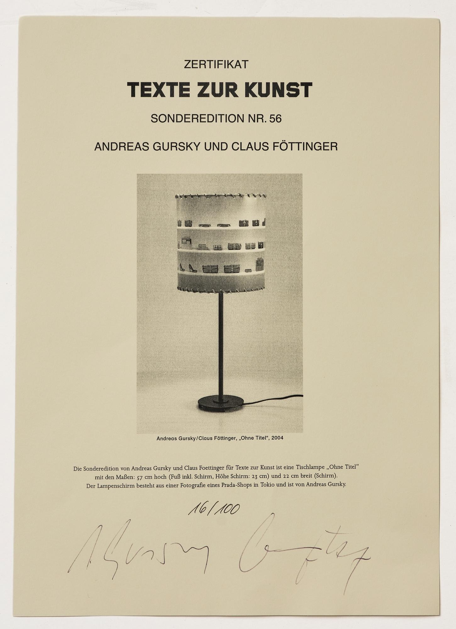 Andreas Gursky & Claus Föttinger, Utan titel.