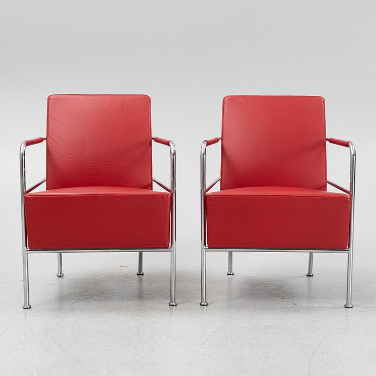 Gunilla Allard, a pair of leather upholstered 'Cinema' easy chairs, Lammhults.