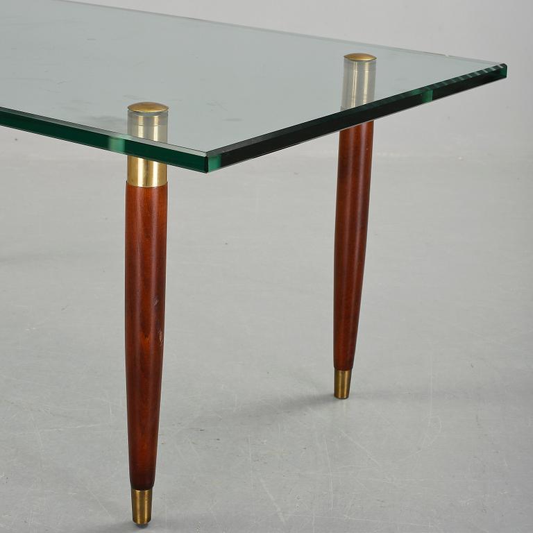 SOFFBORD, Danmark, glas och mahogny, 1950-60-tal.