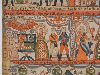 A traditional folk art painting attributed to Anders Andersson, Femsjö (1782-1865).