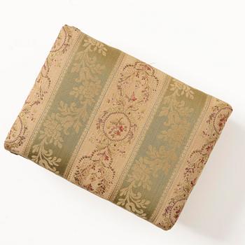 A late Gustavian giltwood foot stool, Stockholm, late 18th century.