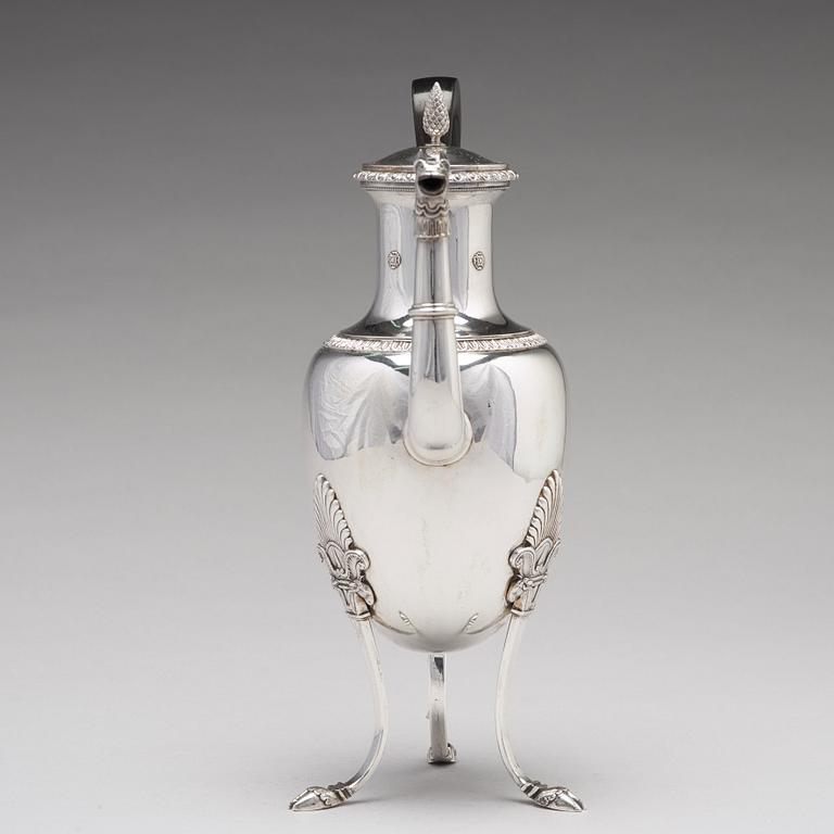A Swedish 19th century silver coffee-pot, mark of Adolf Zethelius, Stockholm 1824.