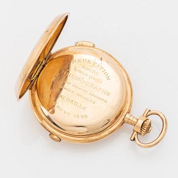 Pocket watch, hunter, repeater, chronograph, 52 mm.
